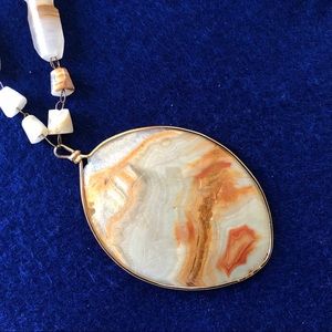 Vintage Carved Agate Necklace